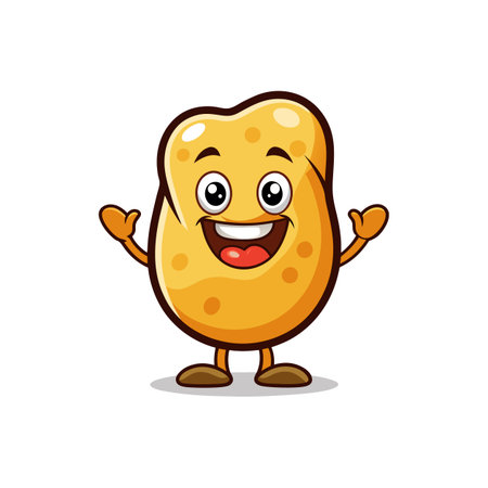 Playful Potato Chip Cartoon Characterのイラスト素材