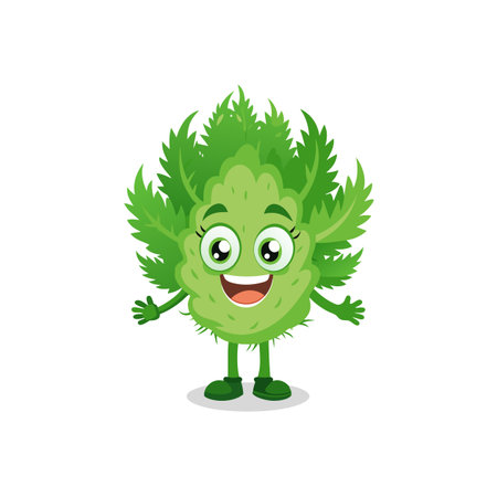 Cute Dill Cartoon Character Illustrationのイラスト素材