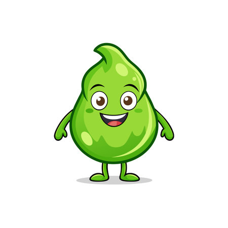 Cheerful Chayote Character with Fun Expressionのイラスト素材
