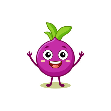Adorable Turnip Cartoon Characterのイラスト素材