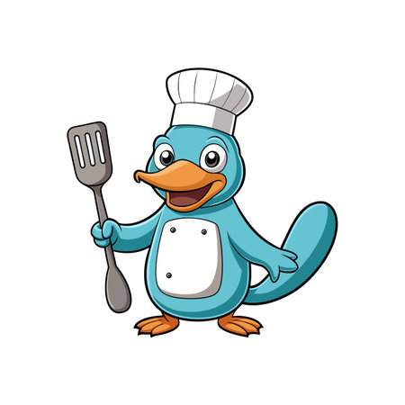 Playful Chef Platypus Cartoon Characterのイラスト素材