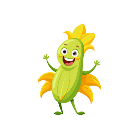 Cute banana character, cartoon vector Illustration isolated on a white background.のイラスト素材