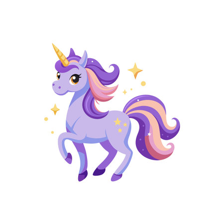 Unicorn, fantasy animal. Vector illustration on white background.のイラスト素材