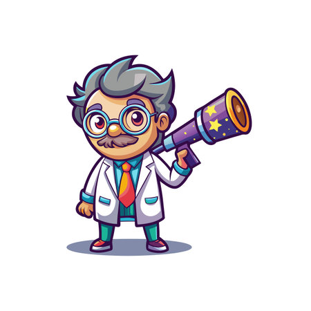 Cartoon Design of Astrophysicist Characterのイラスト素材