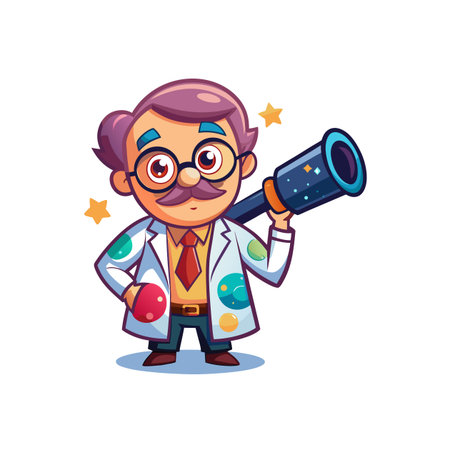 Astrophysicist Cartoon Character Designのイラスト素材