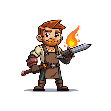 Whimsical Artisan Blacksmith Character Illustrationのイラスト素材