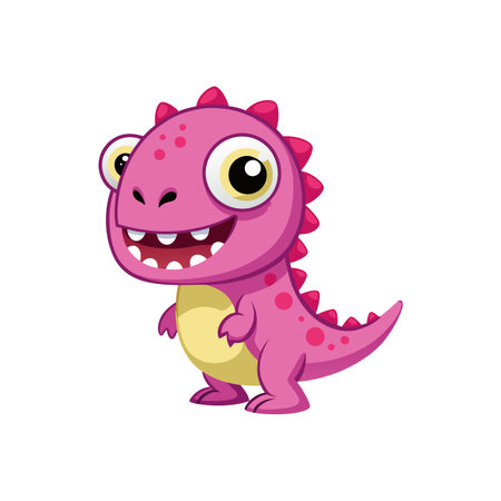 Whimsical Character Design of Chompers the Dinosauretteのイラスト素材