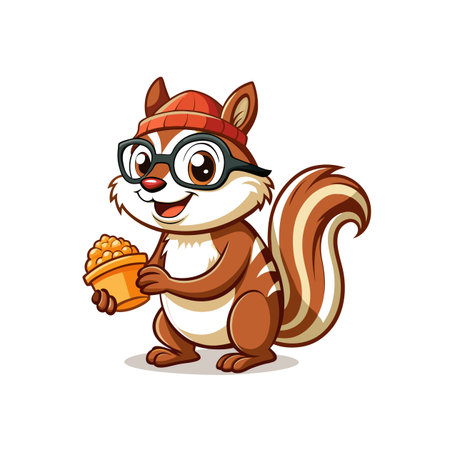 Chipper the Charming Chipmunk Fun Designのイラスト素材