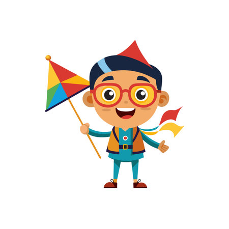 Cheery Kite Maker Cartoon Character Designのイラスト素材