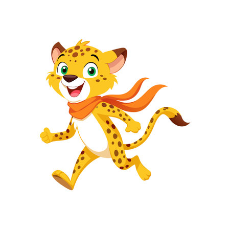Chester the Cheerful Cheetah Fun Designのイラスト素材