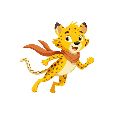Chester the Cheerful Cheetah Unique Character Designのイラスト素材
