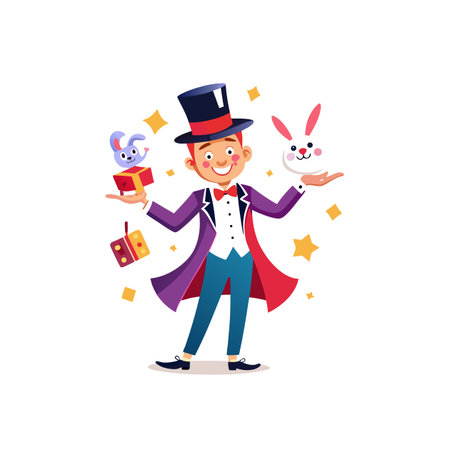 Charming Card Magician Character Designのイラスト素材