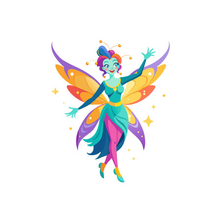 Enchanting Celestial Fairy Character Illustrationのイラスト素材