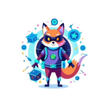 Creative Finn the Futuristic Fox Characterのイラスト素材
