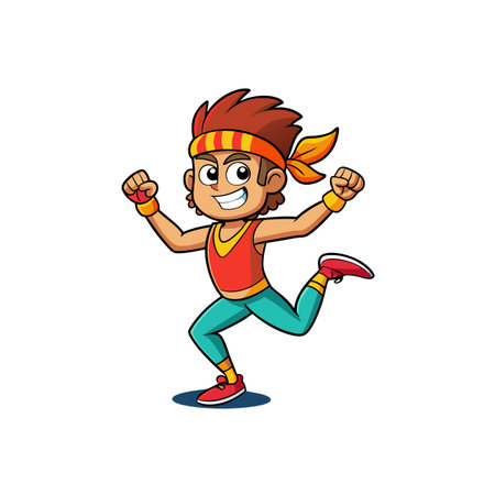 Vibrant Cartoon Dancer Character Illustrationのイラスト素材