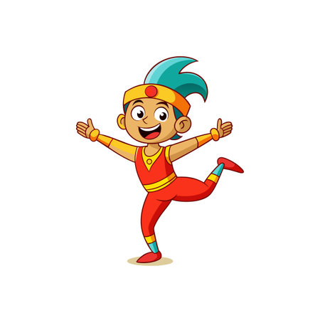 Creative Cartoon Dancer Character Designのイラスト素材