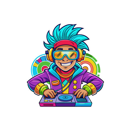 Vibrant Funky DJ Characterのイラスト素材