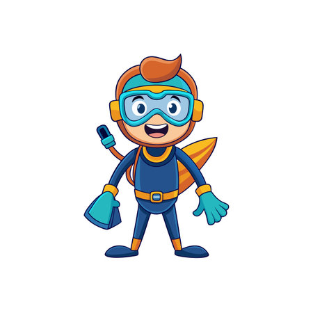 Creative Fearless Diver Characterのイラスト素材
