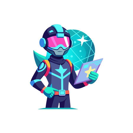 Vibrant Futuristic Pilot Characterのイラスト素材