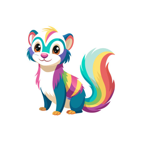 Playful Frolic the Funky Ferret Character Designのイラスト素材