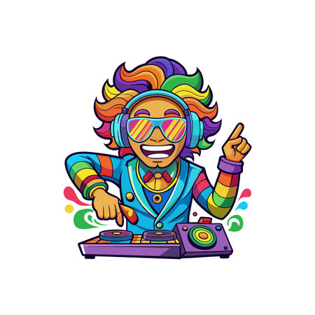 Creative Funky DJ Character Designのイラスト素材