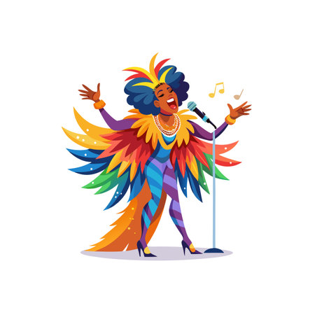 Creative Broadway Singer Character Designのイラスト素材