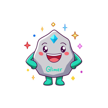 Vibrant Glimmer the Radiant Rock Characterのイラスト素材