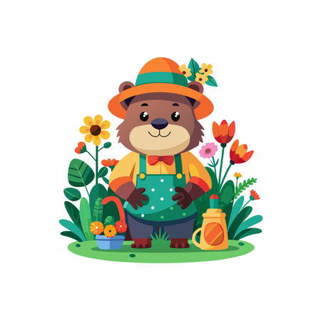 Dynamic Glenn the Gophin Gardener Characterのイラスト素材