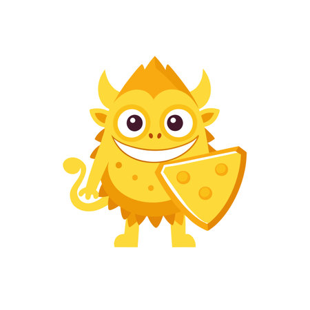 Cheesy Nibbles the Cheesy Monster Characterのイラスト素材