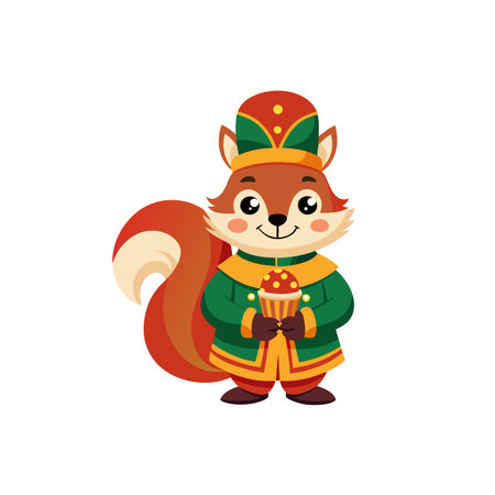 Nutty the Nutcracker Squirrel Fun Designのイラスト素材