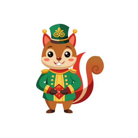 Nutty the Nutcracker Squirrel Charming Character Designのイラスト素材