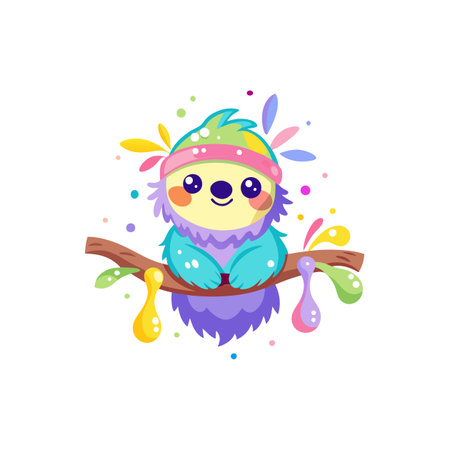 Design a Fun Splat the Sweet Sloth Characterのイラスト素材