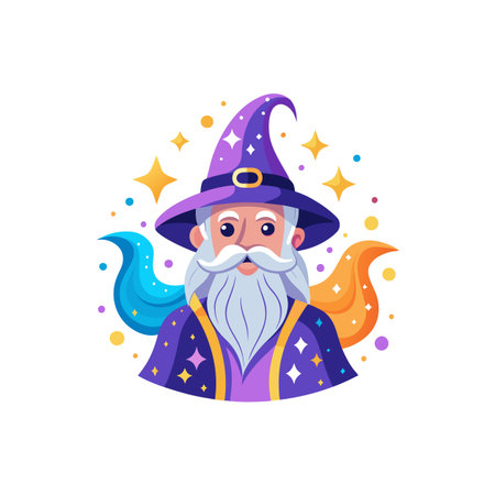 Design a Fun Whiskers the Whimsical Wizard Characterのイラスト素材