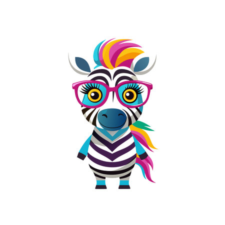 Unique Zara the Zany Zebra Characterのイラスト素材