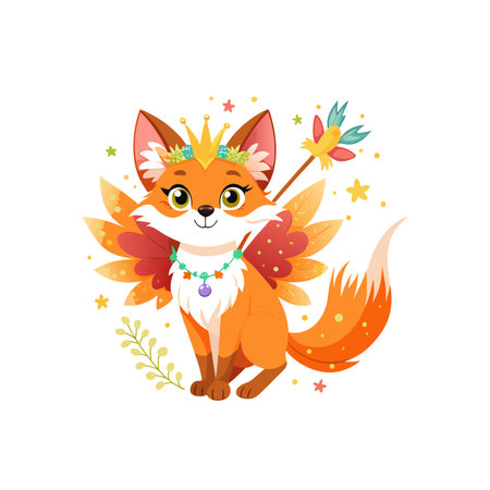 Vibrant Freya the Fairy Fox Characterのイラスト素材