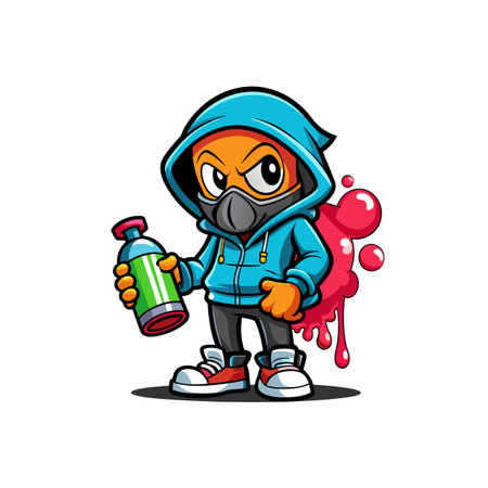 Design Fun Urban Street Artist Characterのイラスト素材