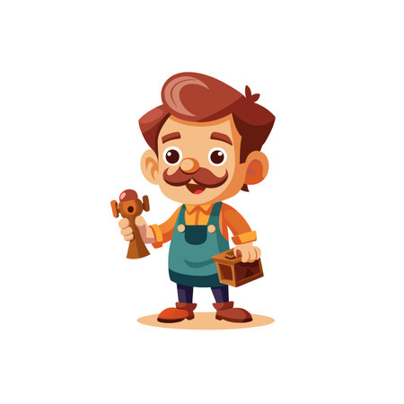 Illustrate Cheerful Whimsical Toy Makerのイラスト素材