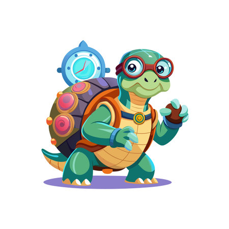 Design Unique Tommy the Time Traveling Turtleのイラスト素材