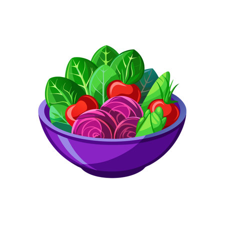 Vibrant fresh salad bowl illustration with healthy ingredientsのイラスト素材