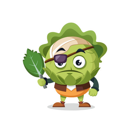 Emotional Cabbage Vegetable Illustrationのイラスト素材