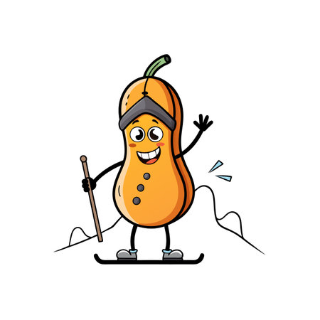 Wounded Butternut Squash in Artistic Designのイラスト素材