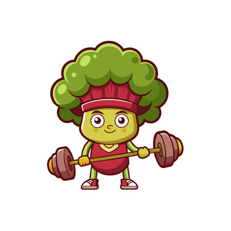 Artistic Broccoli in Unconscious Weightliftingのイラスト素材
