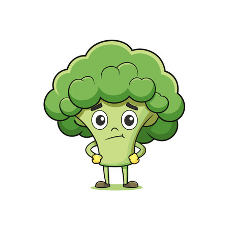 Broccoli Vegetable Character Mushroom Artのイラスト素材