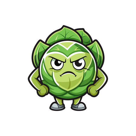 Creative Brussels Sprouts Artwork for Healthy Eatingのイラスト素材