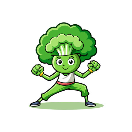 Artistic Broccoli in Comfortable Tai Chiのイラスト素材