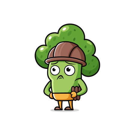 Creative Short of Breath Broccoli Vegetable Designのイラスト素材