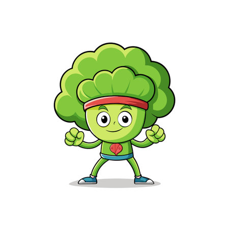 Broccoli in Comfortable Tai Chi Sceneのイラスト素材