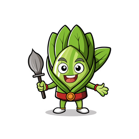 Fun Bok Choy Illustration for Kitchen Decorのイラスト素材