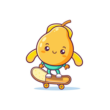 Butternut Squash Vegetable Character Swimming Artのイラスト素材