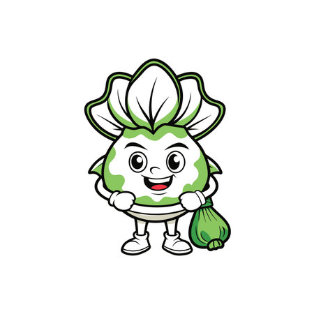 Playful Bok Choy Design for Coloring Funのイラスト素材